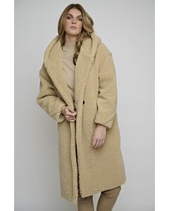 Rino Pelle  Lasta long hooded double breasted coat